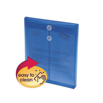 Smead® Poly String And Button Interoffice Envelopes, String And Button Closure, 9.75 X 11.63, Transparent Blue, 5-pack freeshipping - TVN Wholesale